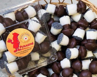 Litauische handgemachte Pilzkekse, schokoladenglasierte Pilze - 300 g 10,58 oz