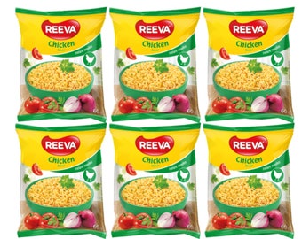 6x nouilles instantanées REEVA saveur poulet, 60 g 2,11 oz chacune