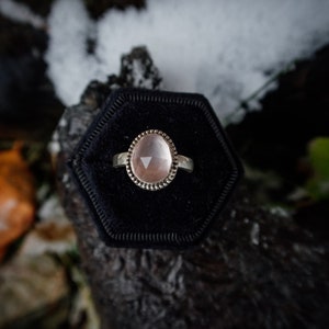 Rose Quartz, sterling silver Ring US Size 7.5 image 2