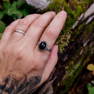 Black Onyx sterling silver ring US Size 8.5 image 7