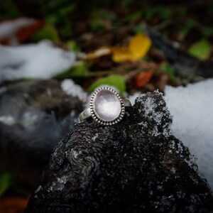 Rose Quartz, sterling silver Ring US Size 7.5 Bild 3