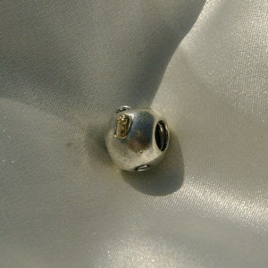 Pandora Apple of my Eye Charm Gold Worm 791026 Pre-owned Authentic Rare Sterling Silver Bead