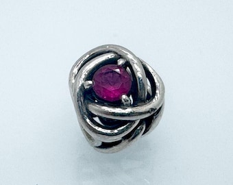 Charm Pandora Eternity Circle con piedra de nacimiento de octubre, cristal rosa, 790065C05, plata de ley 925, usado y retirado.