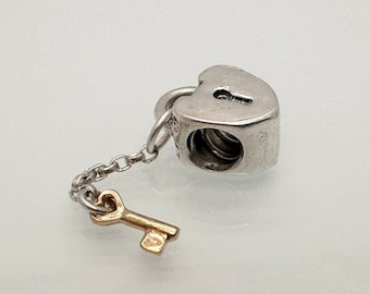 Authentic Pandora Key to My Heart Charm 790288, 14K and 925