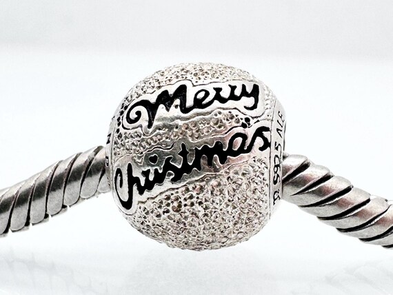 Authentic Pandora Merry Christmas Snowball Charm With Black