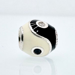 Authentische Pandora 790488CZ Yin Yang Emaille Anhänger mit Cubic Zirkonia, 925 Sterling Silber