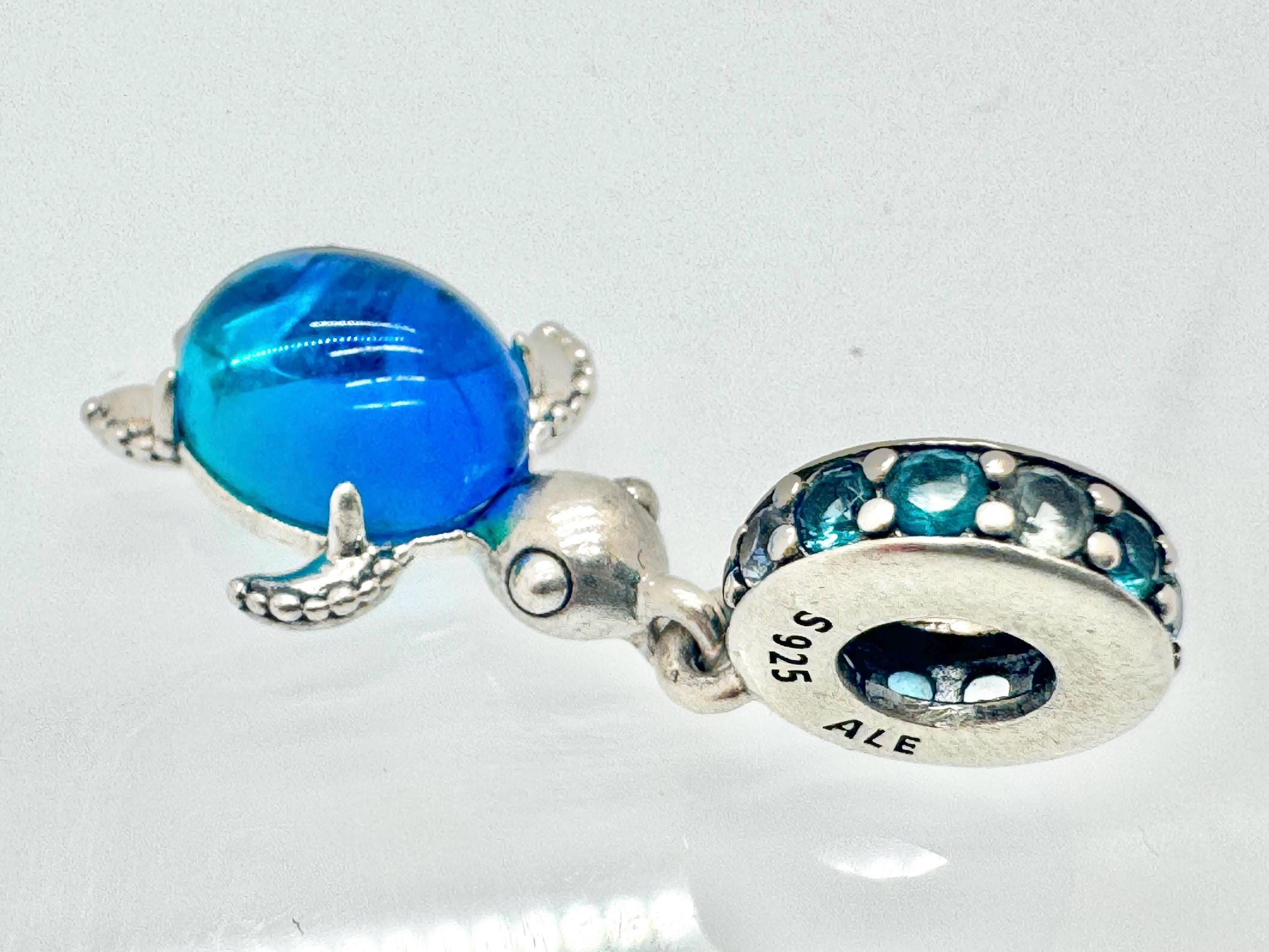 Authentic Pandora Murano Glass Sea Turtle Dangle Charm 798939C01