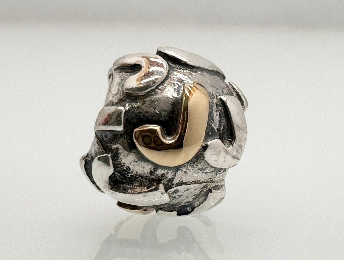 Authentic Pandora Letter J Two Tone Charm 790298J With Authentic Pandora Letter J Two Tone Charm 790298J With