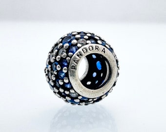 Authentic Pandora Sky Mosaic Pave Charm With Mixed Blue and