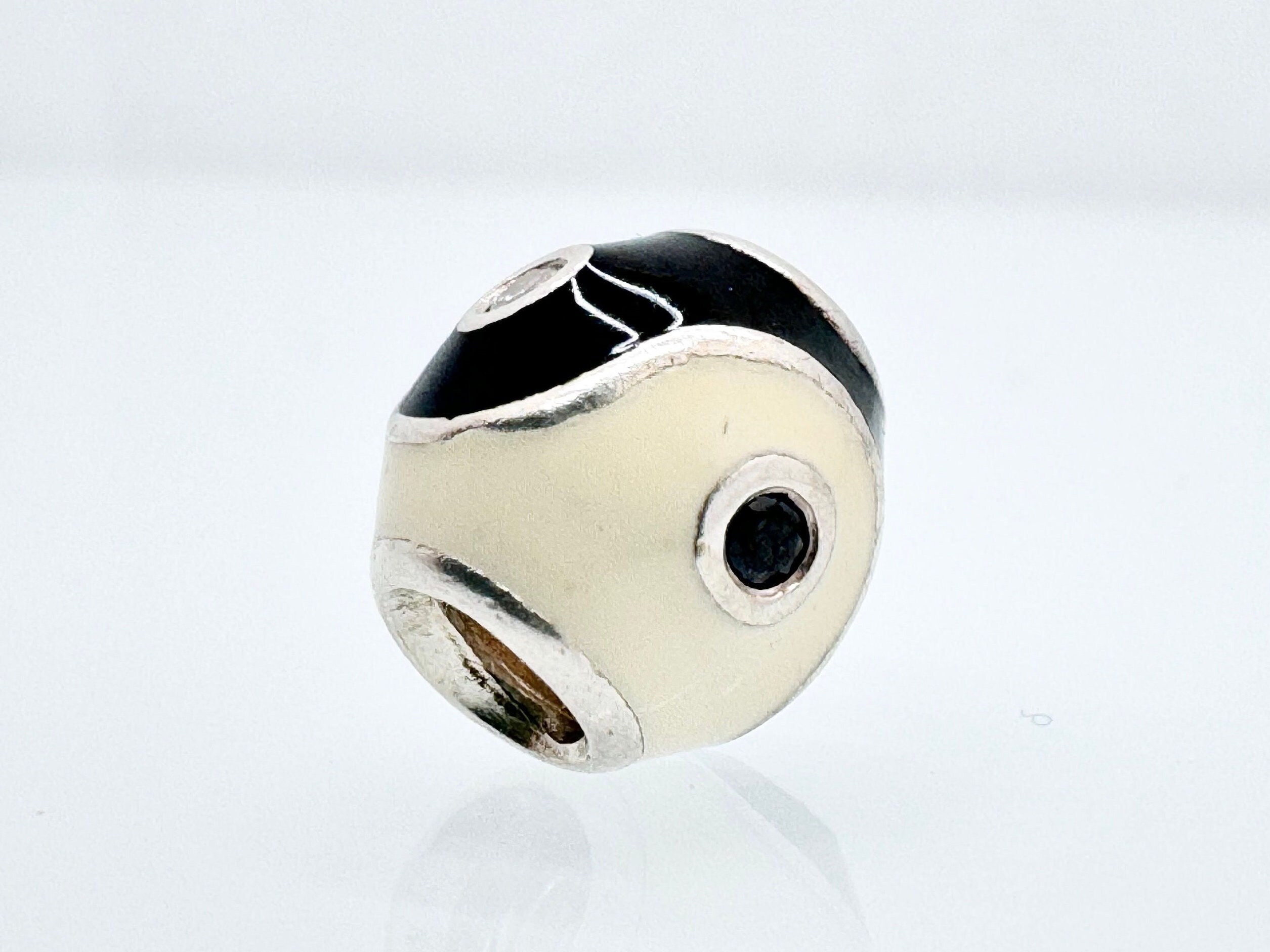 Authentic Pandora Yin Yang Enamel Charm With Cubic Zirconia