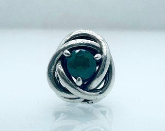 Charm Pandora Eternity Circle con piedra de nacimiento de mayo, cristal verde, 790065C08, plata de ley 925, usado y retirado.