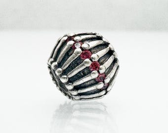 Charm Pandora Show Stopper auténtico con circonita cúbica rosa 790545CZS, plata de ley 925, usado, retirado, raro.