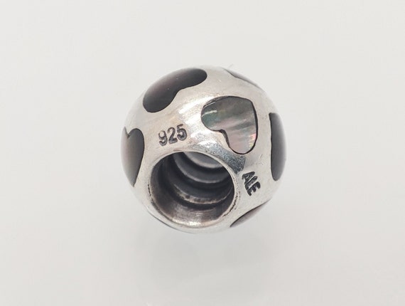 Authentic Pandora Love Me Black Mother of Pearl MOP
