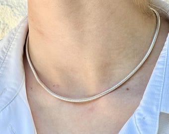 Auténtico collar de cadena Pandora, joyería vintage de segunda mano en plata de ley 925.