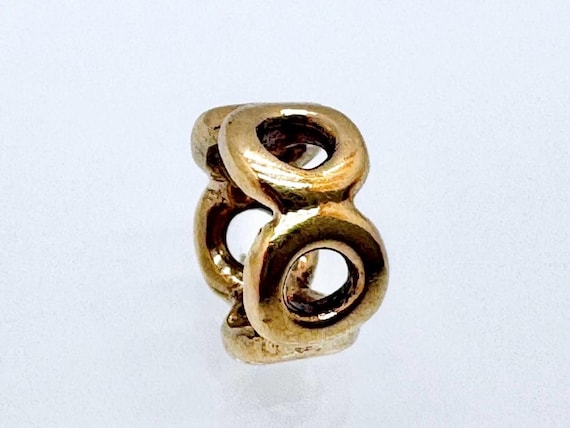 Authentic Pandora Solid 14K Gold Openwork Circles Spacer Charm