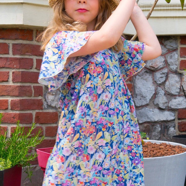 Robe fille Bohème chic en Liberty