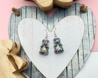 Gummy Bear Earrings | Cute Food Earrings, Cute Earrings, Fun Rave Girl Earrings | Rave Girl Earrings, Party Jewelery, Resin Earrings