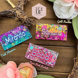 Magnetic Name Tags for Work, Custom Glitter Name Tags, ID Tag, Name Badge, Office Name tags, Personalized Name Tags, Custom Name Badges