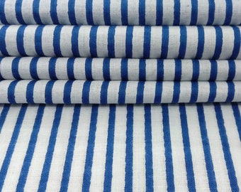 Indian Hand Block Print Fabric, Striped Cotton Fabric, Indian Fabric, Handmade Fabric By The Yard, Sewing Fabric, Women's Clothing
