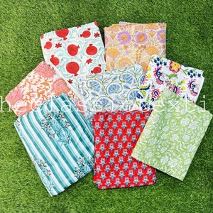 Wholesale Lot Of Floral Hand Block Printed Fabric, Block Print Fabric, Indian Cotton Fabric, Dress Fabric, Sewing Fabric By The Yard