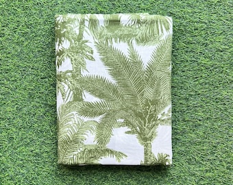 Coconuts Palm Tree Print Indian Pure Cotton Fabric, Dress Making Fabric, Sewing Fabric, Palm Tree Cotton Fabric By The Yard, Curtain Fabric