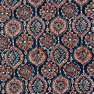 Beautiful Hand Block Printed Blue Fabric, Cotton Fabric, Indian Fabric, fabric by yard, Block Printed Cotton womens clothing robe