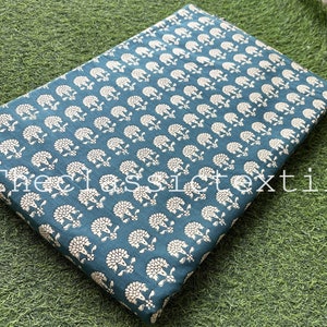 Cotton Indian Fabric, Fashion Sewing Fabric, Dressmaking Hand Block Printed 100% Cotton Running Fabric, Floral Print Voile Fabric By Yard