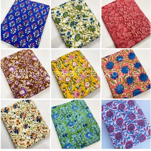 Wholesale Lot!! Indian Floral Hand Block Print Fabric, Block Print Fabric By The Yard, Indian Cotton Fabric, Handmade Fabric, Sewing Fabric