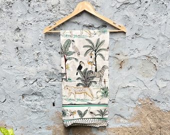 Pareo estivo morbido con stampa giungla, sarong indiano in cotone stampato a mano, lotto assortito, pareo da spiaggia, sciarpa in cotone, lotto all'ingrosso