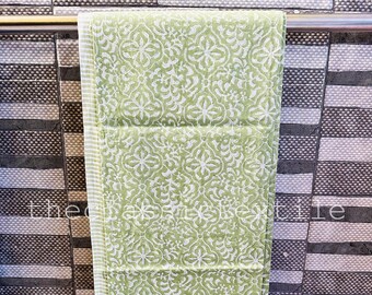 Green Floral Print Cotton Sarong Wrap, Long Scarf, Fashion Pareo Beach Wear For Her, With 8 More Patterns