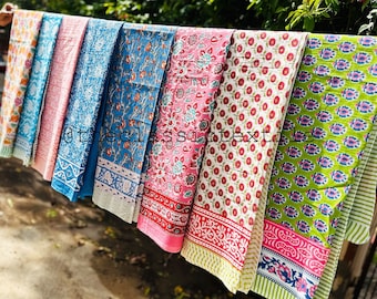 Wholesale Lot 100% Indian Hand Block Print Beach Sarongs Soft Voile Fabric Summer Pareo Assorted Wholesale Lot