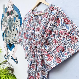 Cotton Kaftan, Indian floral Kaftan, Long Caftan,Dress For to be Moms, Beach Cover up, Sleepwear, Indian Kaftan, Maxi Dress, Bikini Cover Up