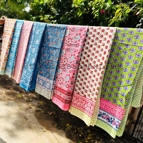 Wholesale Lot 100% indischer Hand Block Print Strand Sarongs Soft Voile Stoff Sommer Pareo Assorted Wholesale Lot