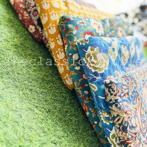 44&quot; inches Indian Hand Block Print Fabric, Indian Cotton Fabric, Block Print Fabric, Designer Floral Printing Fabric, Sewing fabric,