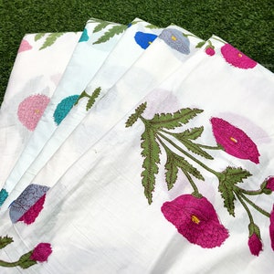 Indian Hand Block Print Soft Fabric By The Yard, 100 % Pure Cotton Voile Fabric For Dress Making ,Sewing, Crafting, Upholstery