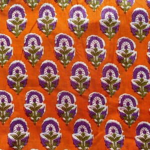 Beautiful Hand Block Printed Fabric, Cotton Fabric, Indian Fabric, fabric by yard, Block Printed Cotton womens clothing