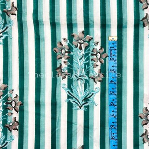 Indian Hand Block Print Fabric, Floral Print Fabric, Indian Cotton Fabric, Handmade Fabric, Dressmaking Fabric By The Yard, Women&#39;s Clothing