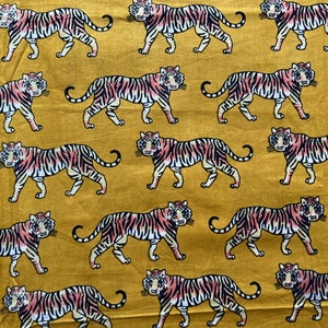 Tiger Print Cotton Fabric, Indian Soft Cotton Fabric By The Yard, Animal Print Fabric, Dressmaking Fabric, Sewing Fabric, Printed Fabric