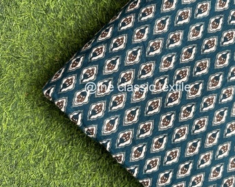 Kleiner Blumen Hand Block bedruckter Stoff, Baumwollstoff, indischer Stoff, Stoff-Bulk-Lager, Block gedruckte Baumwolle Damen Kleidung Robe