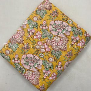 Wholesale Lot Of Floral Hand Block Printed Fabric, Block Print Fabric, Indian Cotton Fabric, Dress Fabric, Sewing Fabric By The Yard
