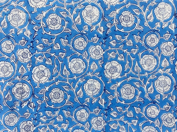 Indian Block Print, indian cotton, Hand stamped printing, by the yard,  Indian Fabric, Peace Block Print Fabric, sewing and quilting fabric