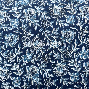 Beautiful Hand Block Printed Fabric, Cotton Fabric, Indian Fabric, fabric by yard, Block Printed Cotton women's clothing Sewing robe