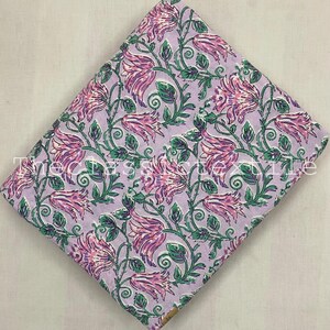 Rosa Blumendruck Handblock Gedruckt Baumwollstoff, Indischer Stoff, Stoff Masse Lager, Block gedruckt Baumwolle Frauen Kleidung Robe