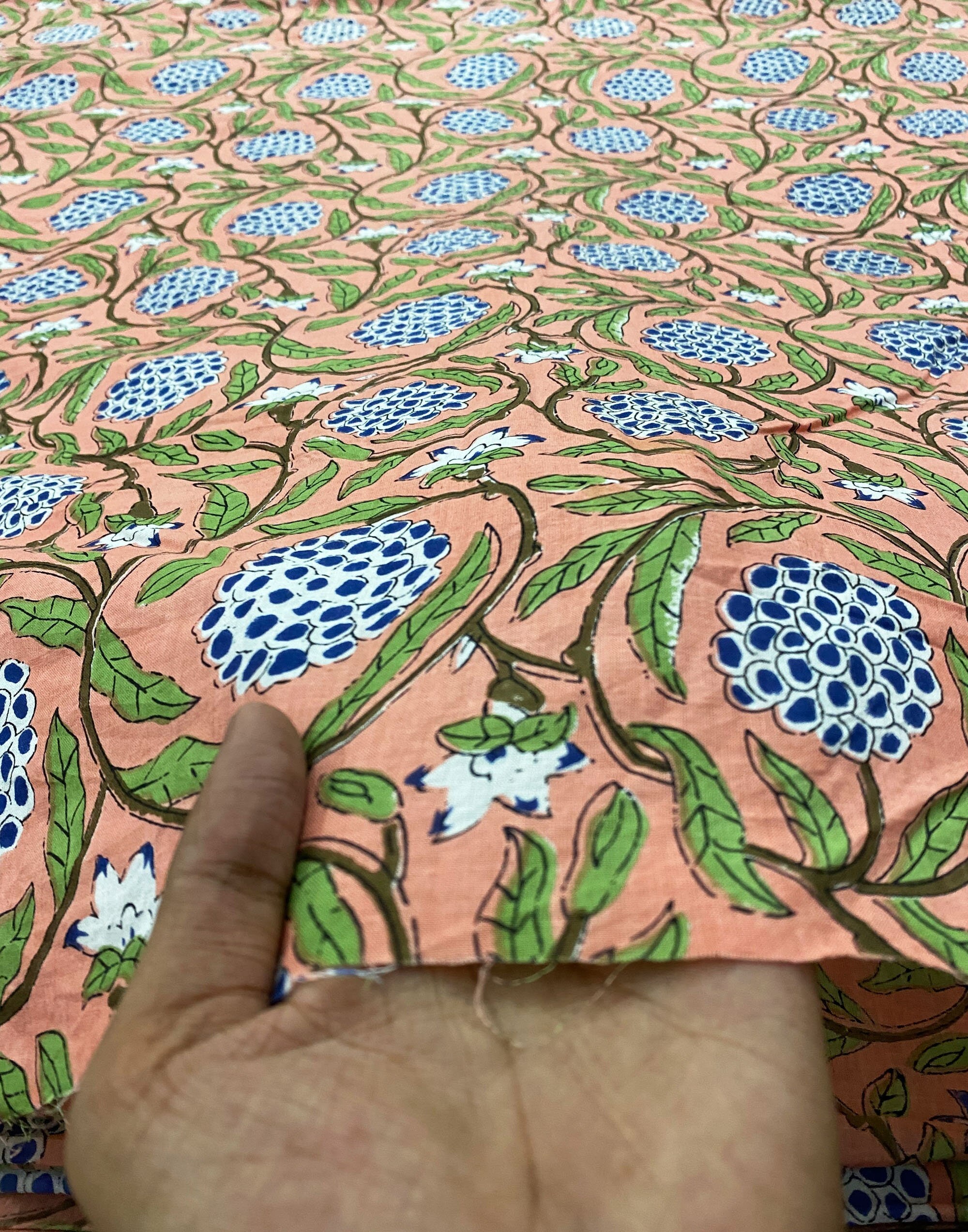 Yellow Floral Print Block Print Fabric Indian Cotton Fabric Etsy