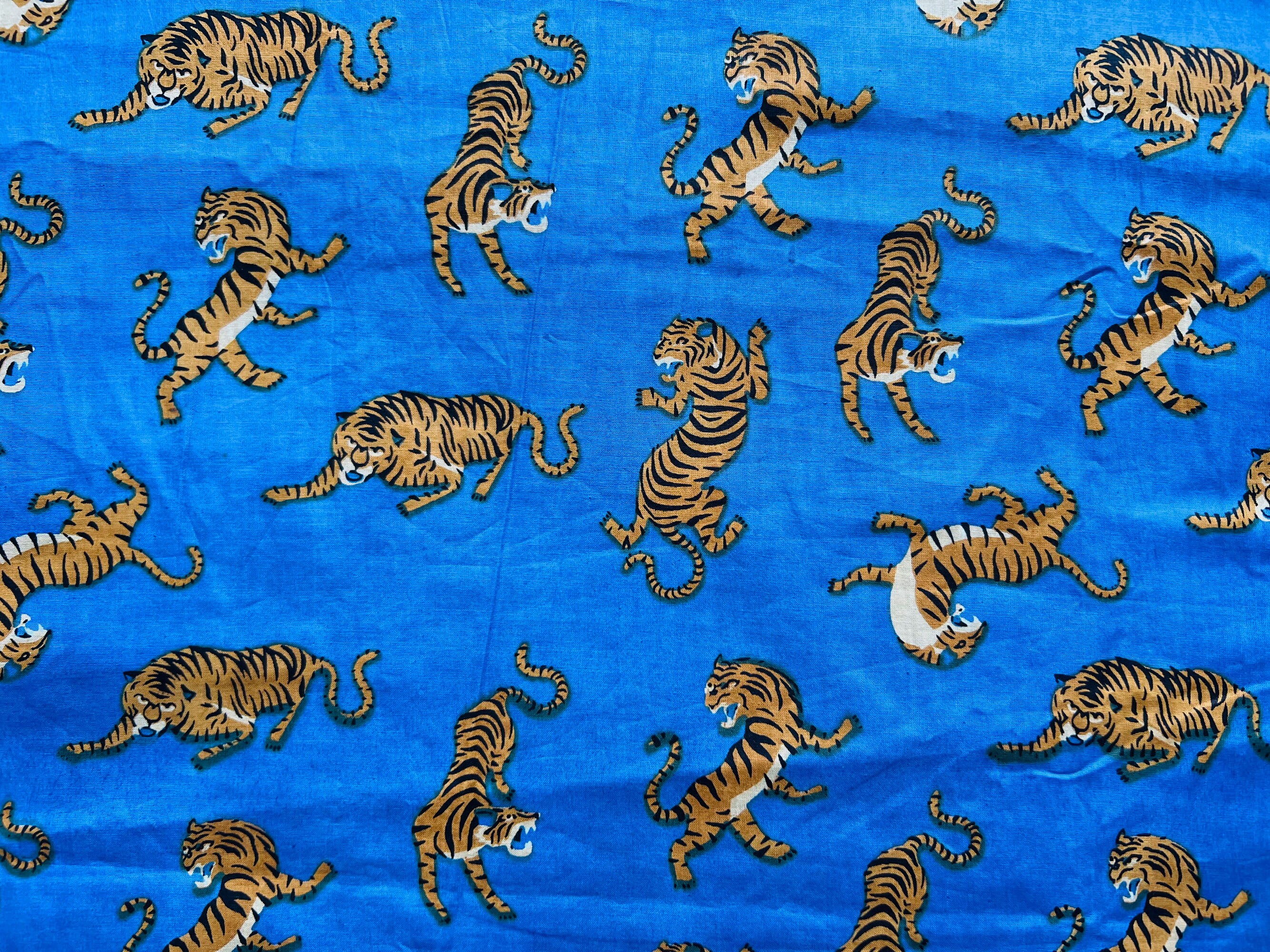 New Tiger Print Fabric Indian Soft Cotton Fabric by the Yard Etsy