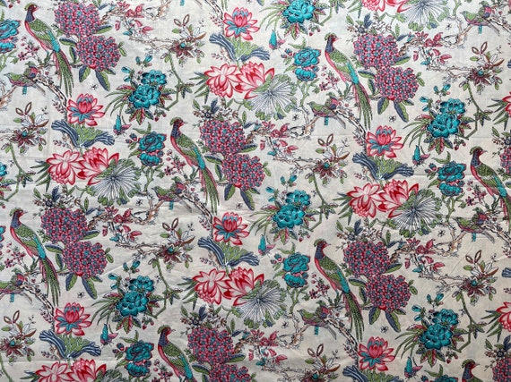 white christmas dresses Navy Blue White Floral Cotton Smocked Fabric – 50” Wide Add or Buy 3/4 Yard