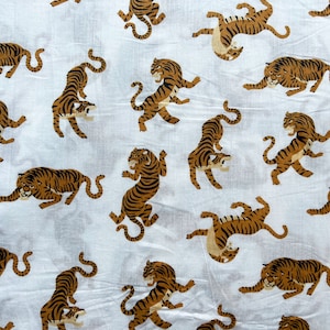 New Animal Print Cotton Fabric, Tiger Print Fabric, Indian Soft Cotton Fabric By The Yard, Dressmaking Fabric, Sewing Fabric, Kids Fabric