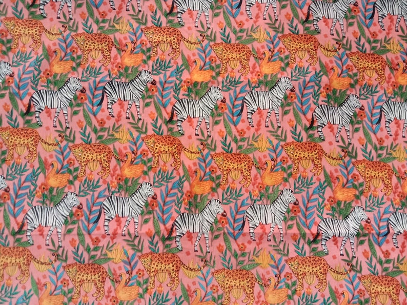 Zebra Print Cotton Fabric by the Yard Indian Fabric Handmade Etsy