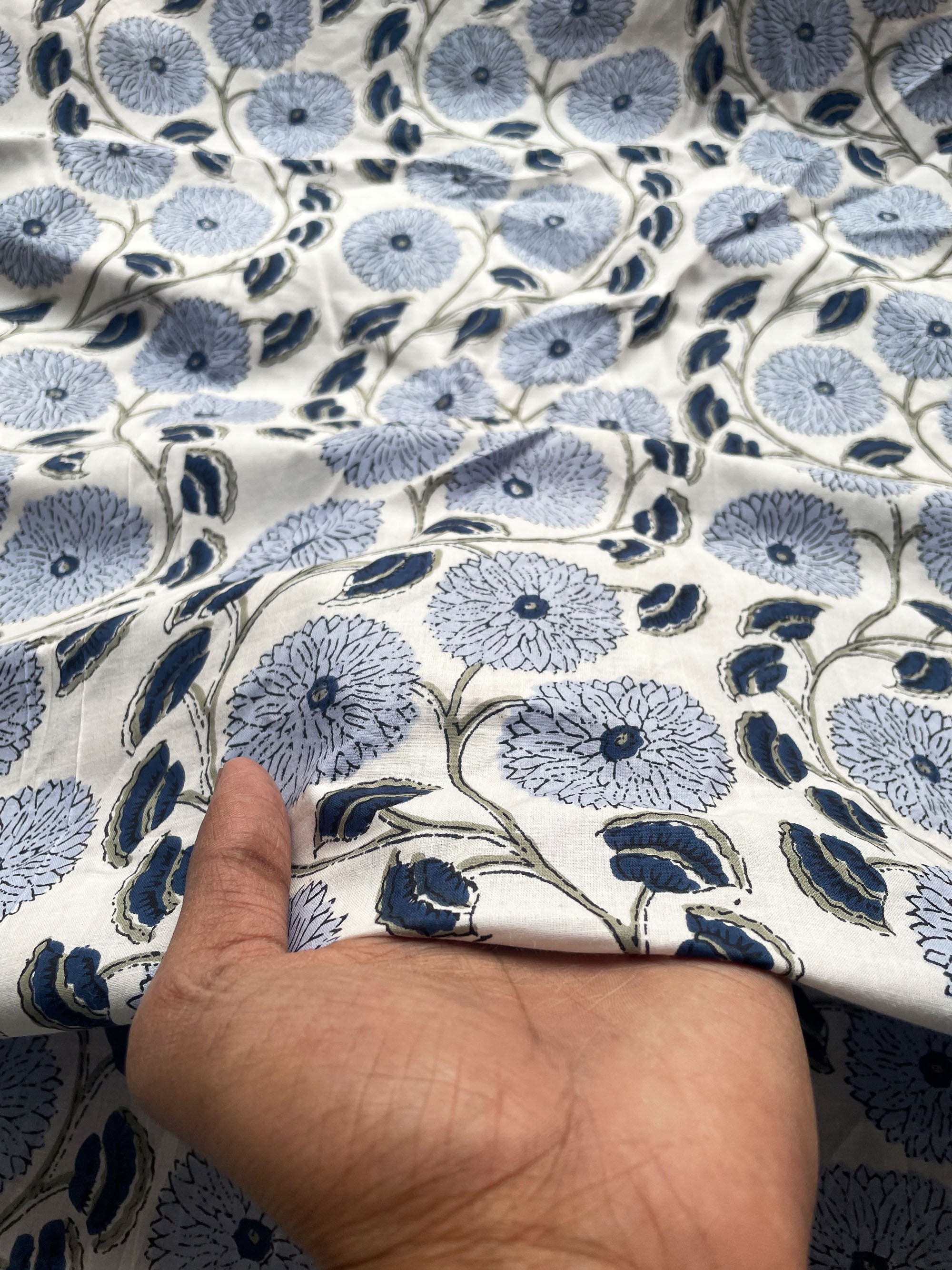 Traditional Print Handblock Cotton Dress Fabric