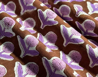 Pink Floral Print Fabric, Indian Hand Block Print Fabric, Indian Cotton Fabric, Printed Fabric, Handmade fabric, Sewing Fabric By The Yard